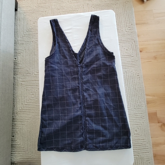 Le Lis Navy Blue Pinstripe Jumper Dress Size L - Picture 3 of 6